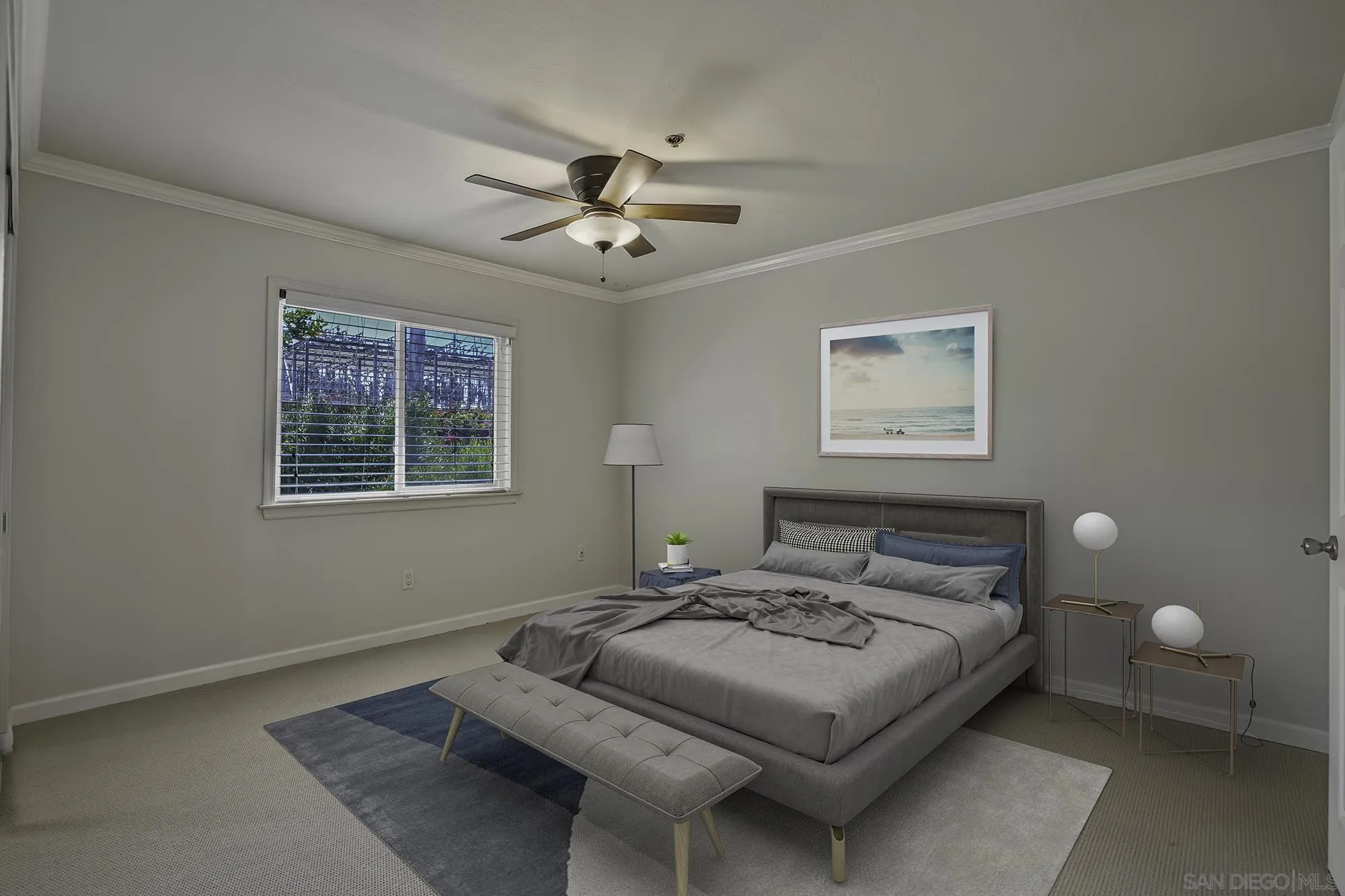 139 Mangano Circle Encinitas, CA 92024 - Photo 10 of 18 a bedroom with a bed and a chandelier