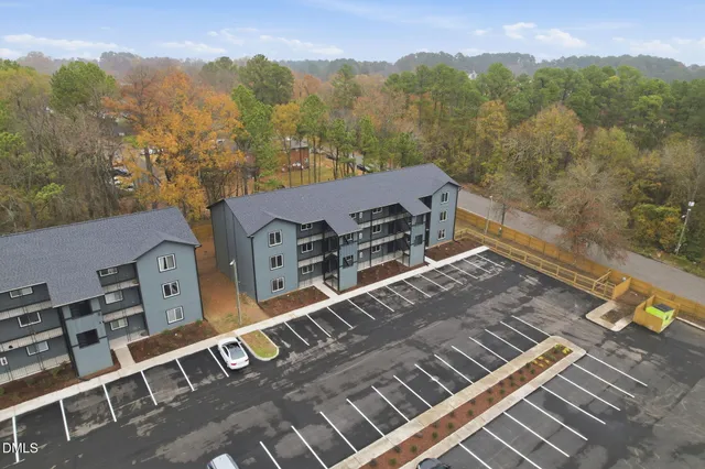 an aerial view of a house
