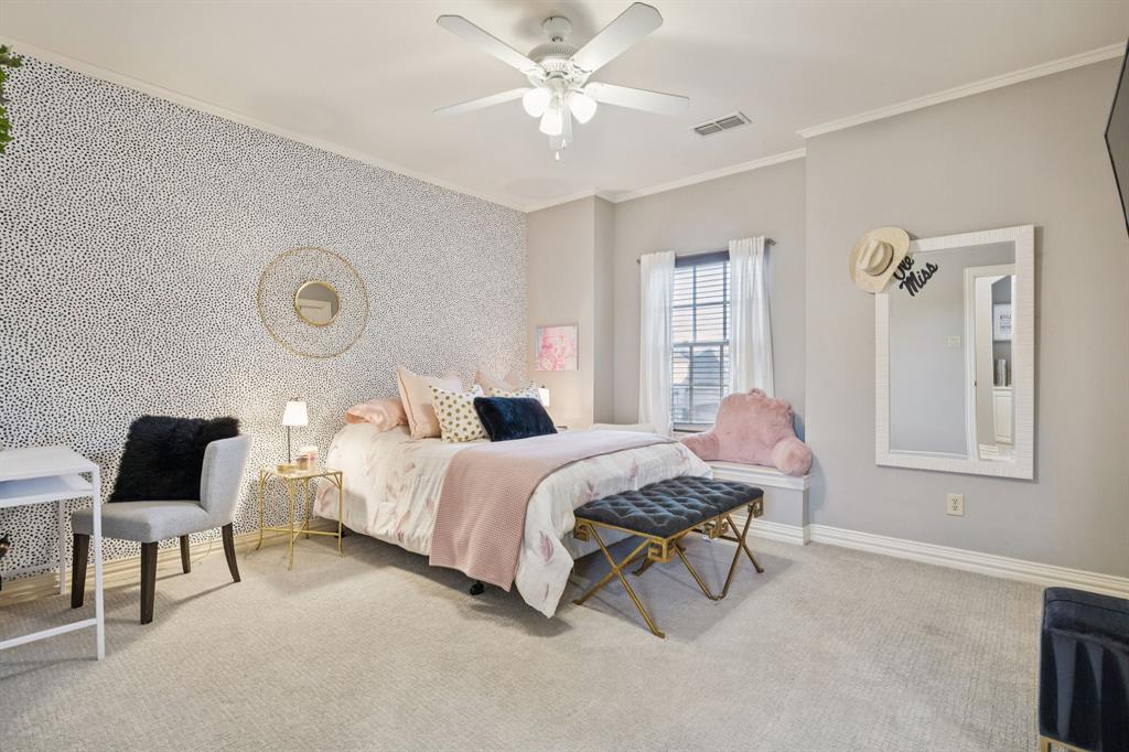 4290 Castle Bank Lane Frisco, TX 75033 - Photo 27 of 40 a bedroom with bed and window