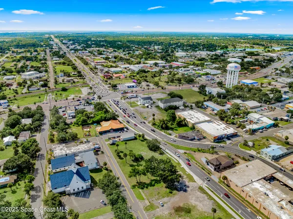 an aerial view of a city