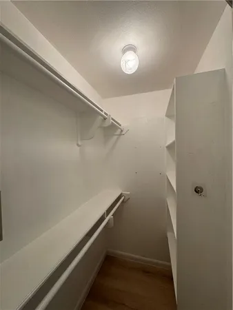 a view of a room with empty racks
