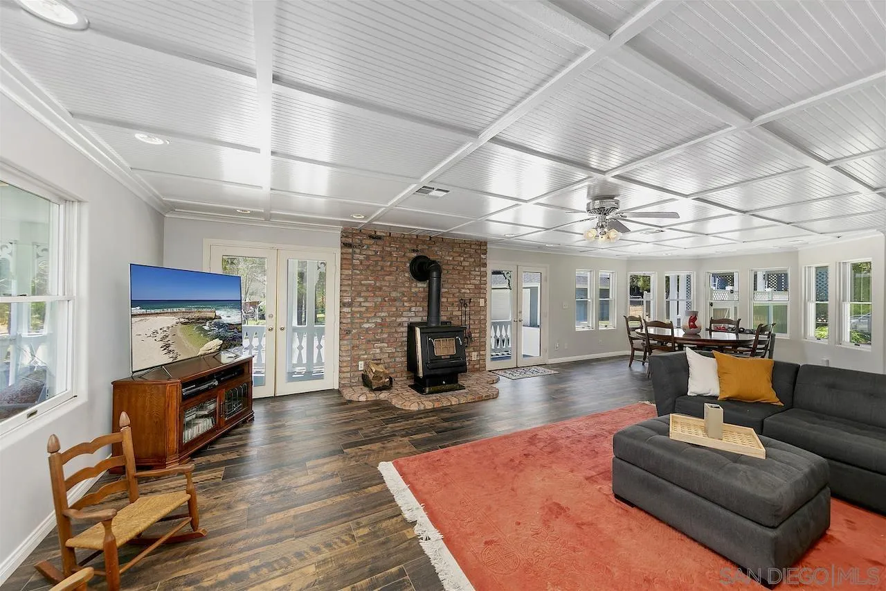 28659 Old Highway 80 Pine Valley, CA 91962 - Photo 6 of 55 a living room with fireplace furniture and a flat screen tv