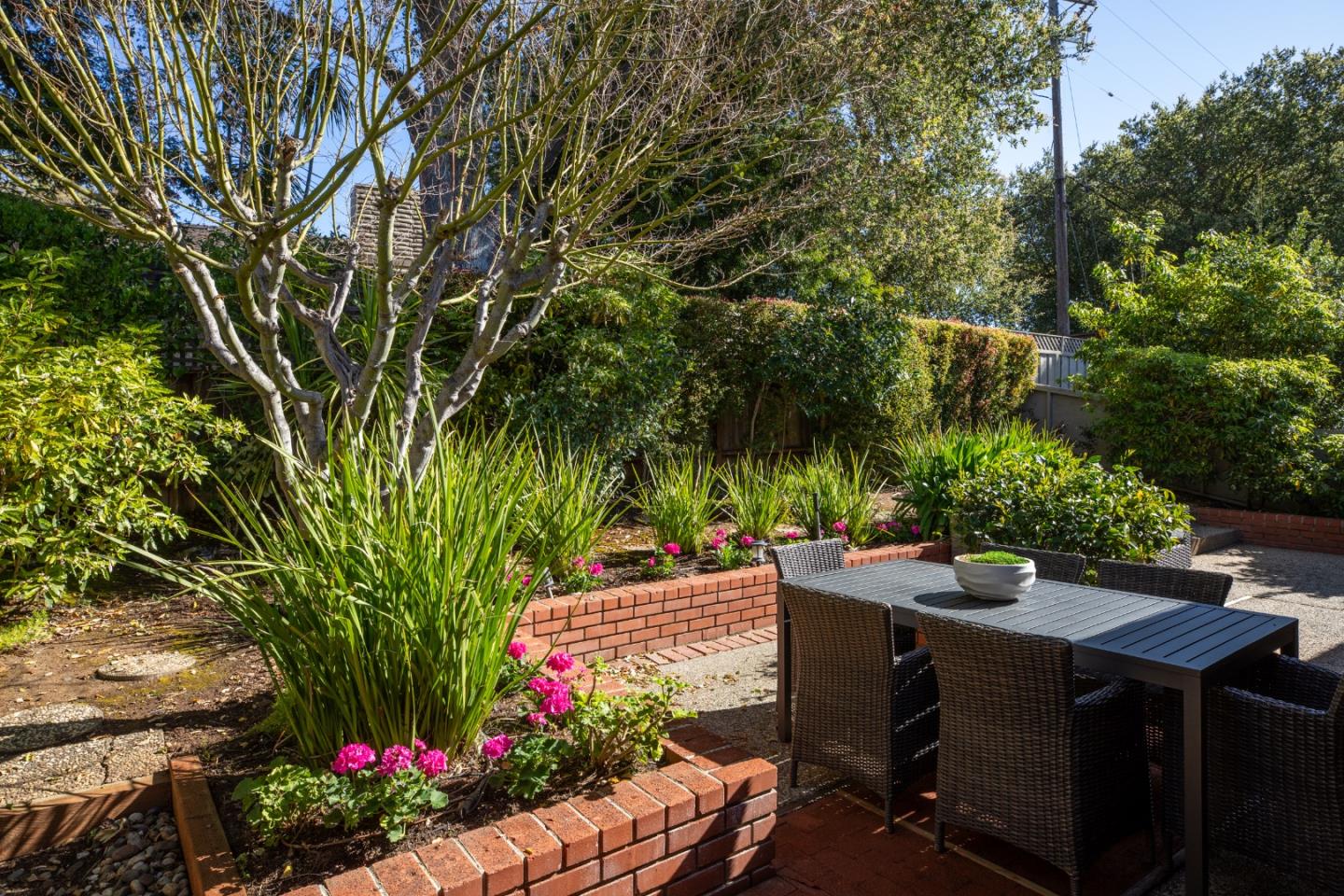 71 Bay Tree Lane Los Altos, CA 94022 - Photo 23 of 32 a view of a chairs and table in a backyard