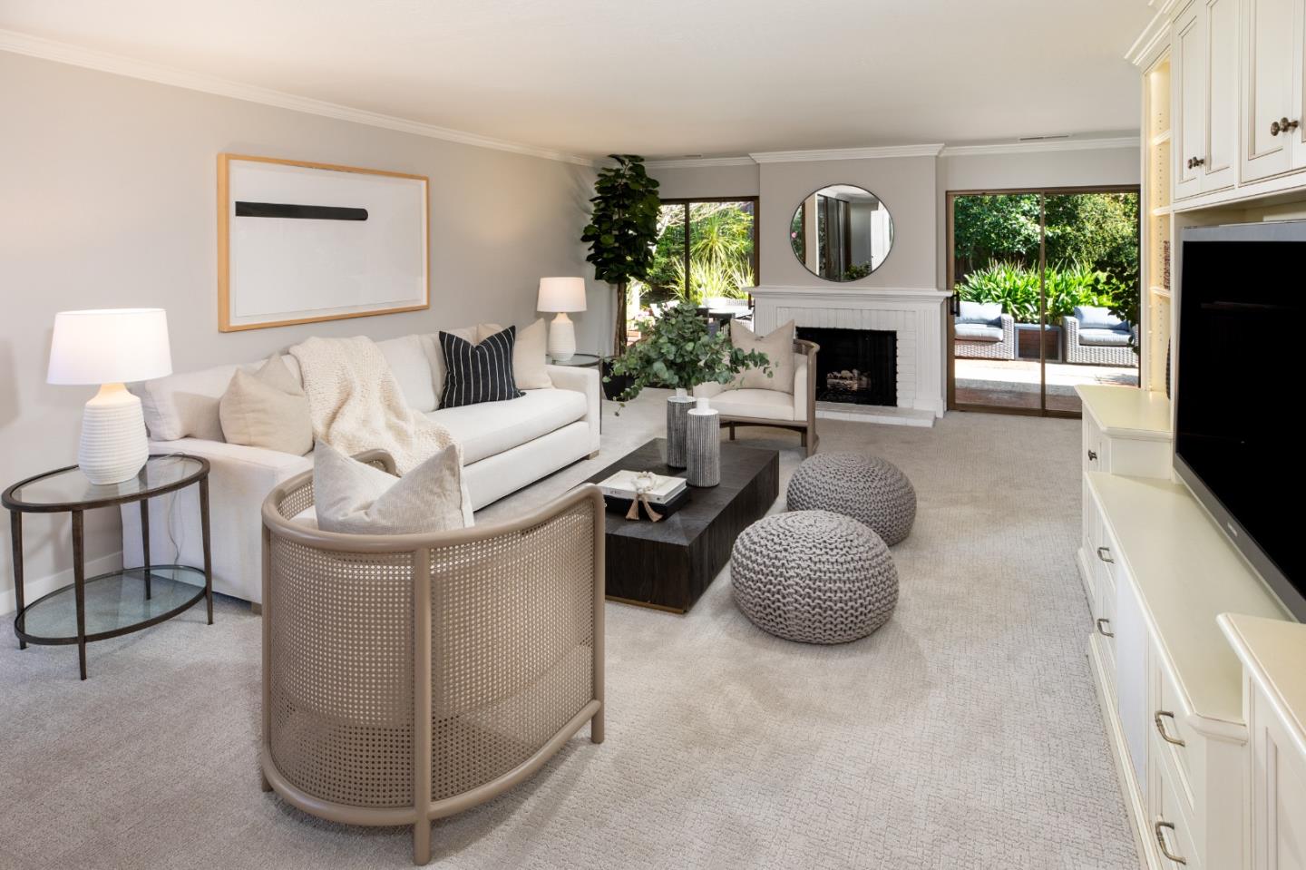 71 Bay Tree Lane Los Altos, CA 94022 - Photo 7 of 32 a living room with furniture and a fireplace