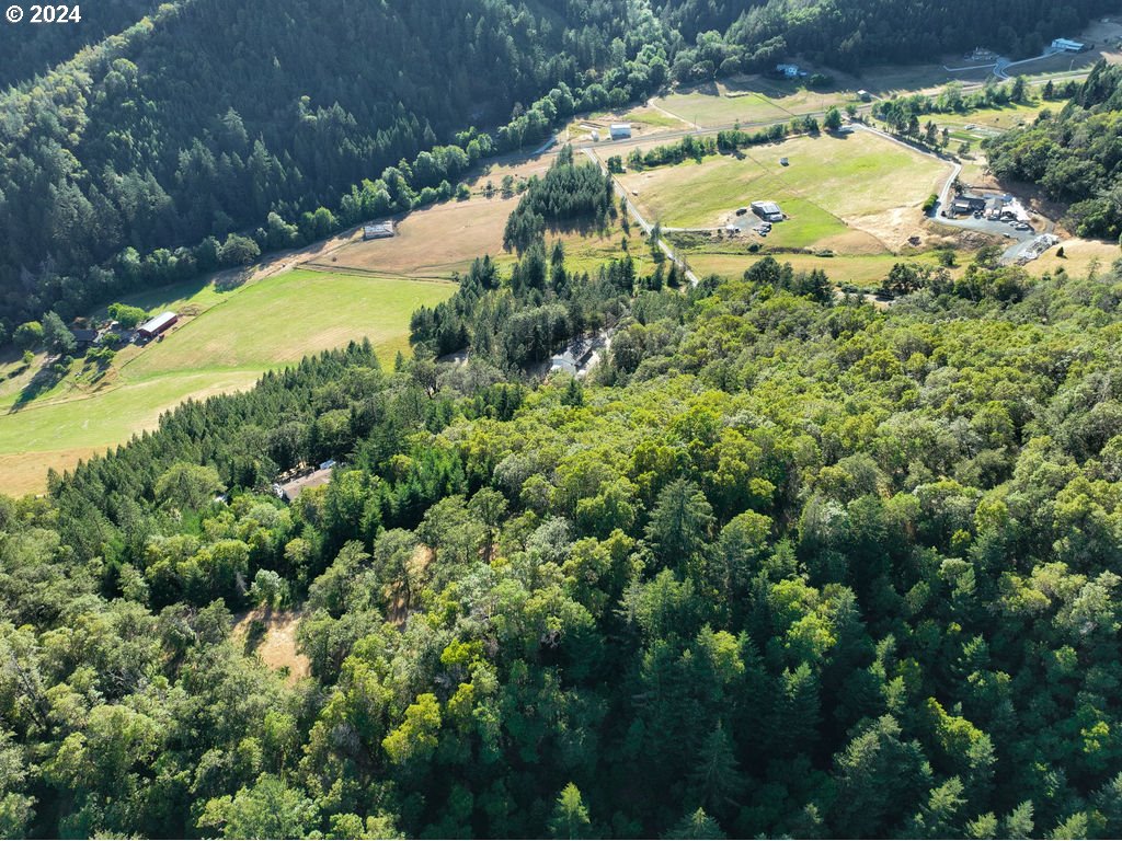 1069 Spring Brook Road Myrtle Creek, OR 97457 - Photo 36 of 43 an aerial view of a house with a yard and lake view