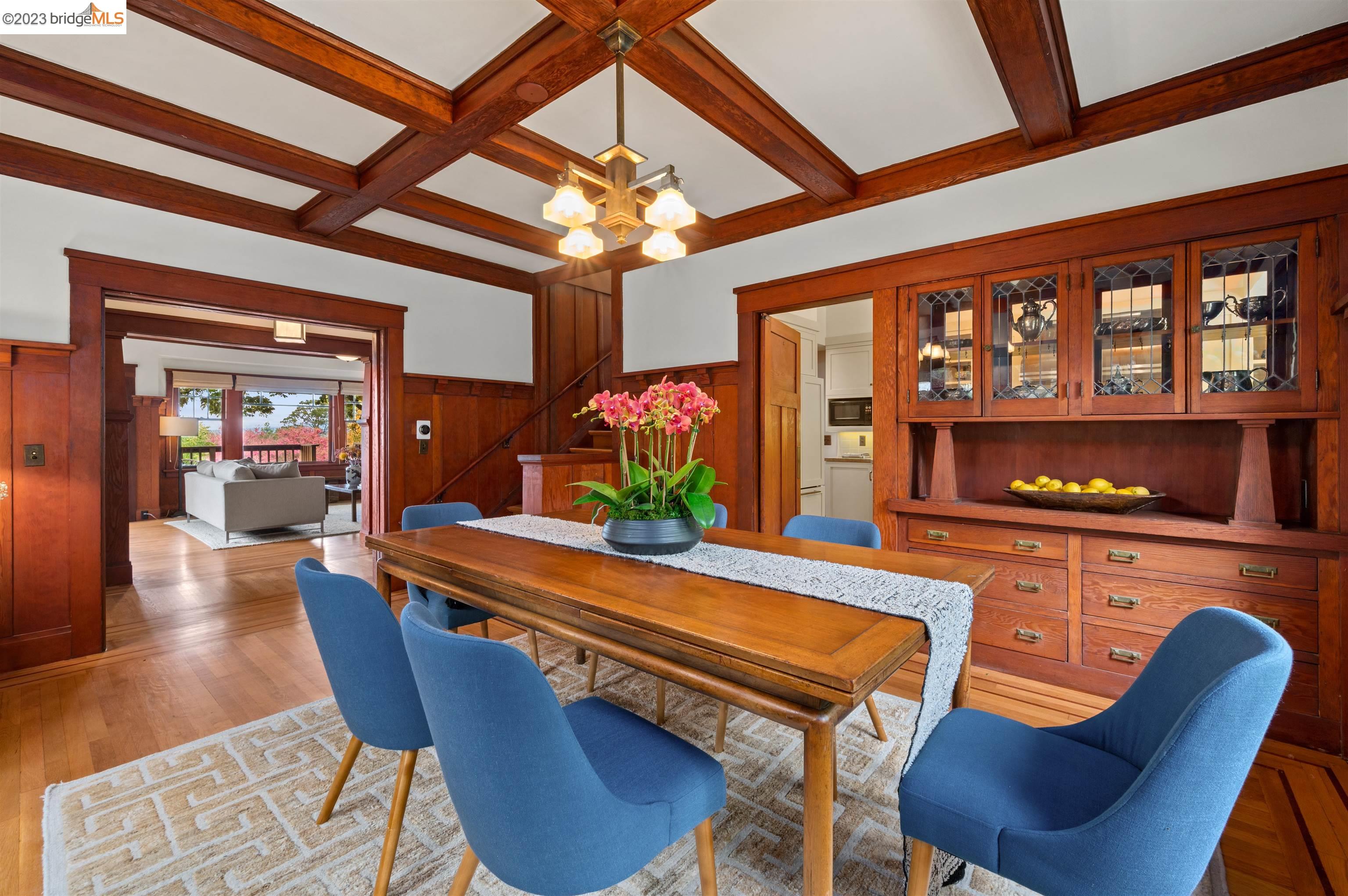 818 Spruce Street Berkeley, CA 94707 - Photo 1 of 1 a dining room with furniture and a floor to ceiling window