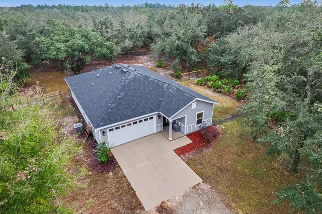 an aerial view of a house