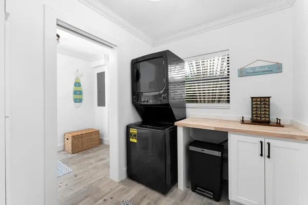 a view of a yard with swimming pool