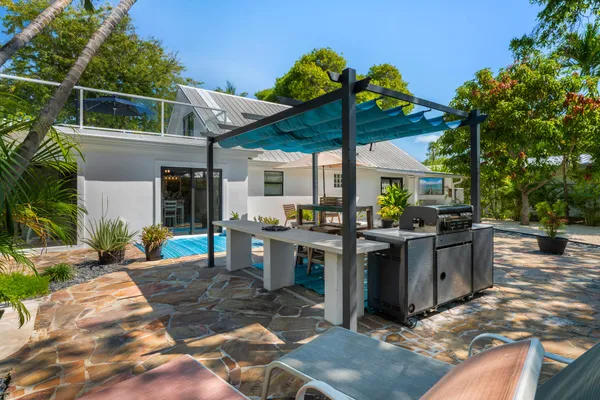 a view of an outdoor space with seating