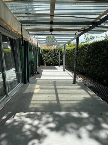 a view of a glass door