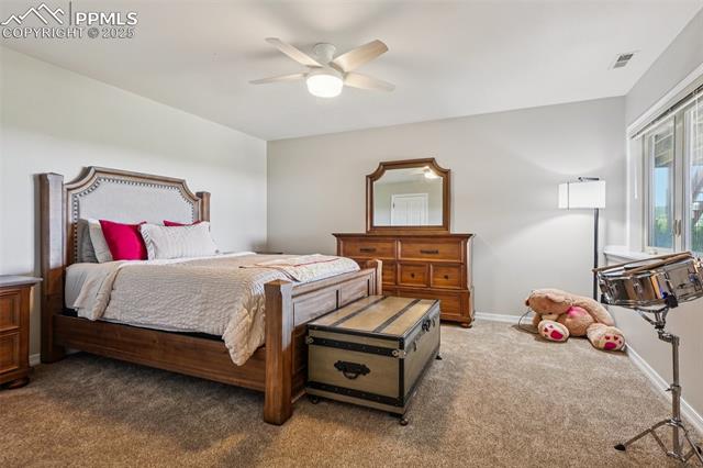 14425 Granby Road Colorado Springs, CO 80921 - Photo 38 of 45 Carpeted bedroom featuring baseboards and ceiling fan