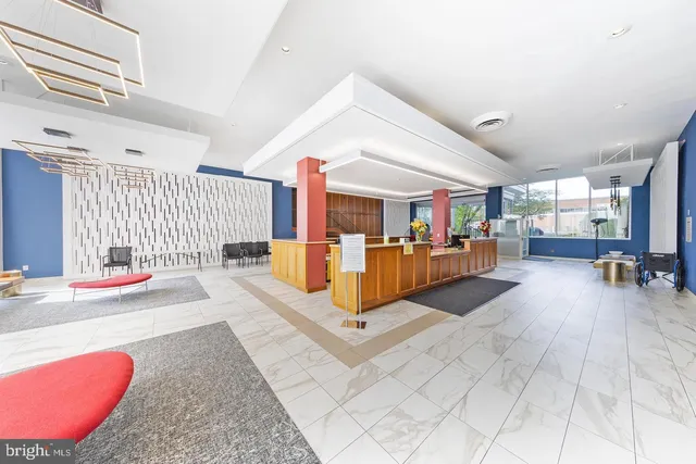 a living room with furniture