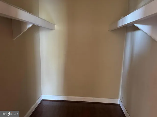 a view of small space with wooden floor