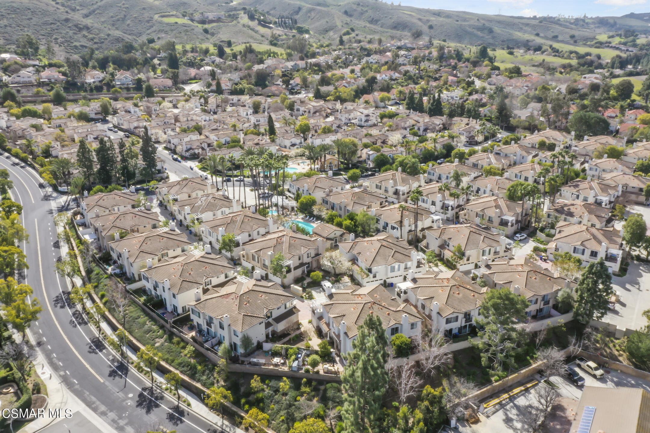 4006 Brindisi Place Moorpark, CA 93021 - Photo 31 of 32 an aerial view of residential houses with outdoor space