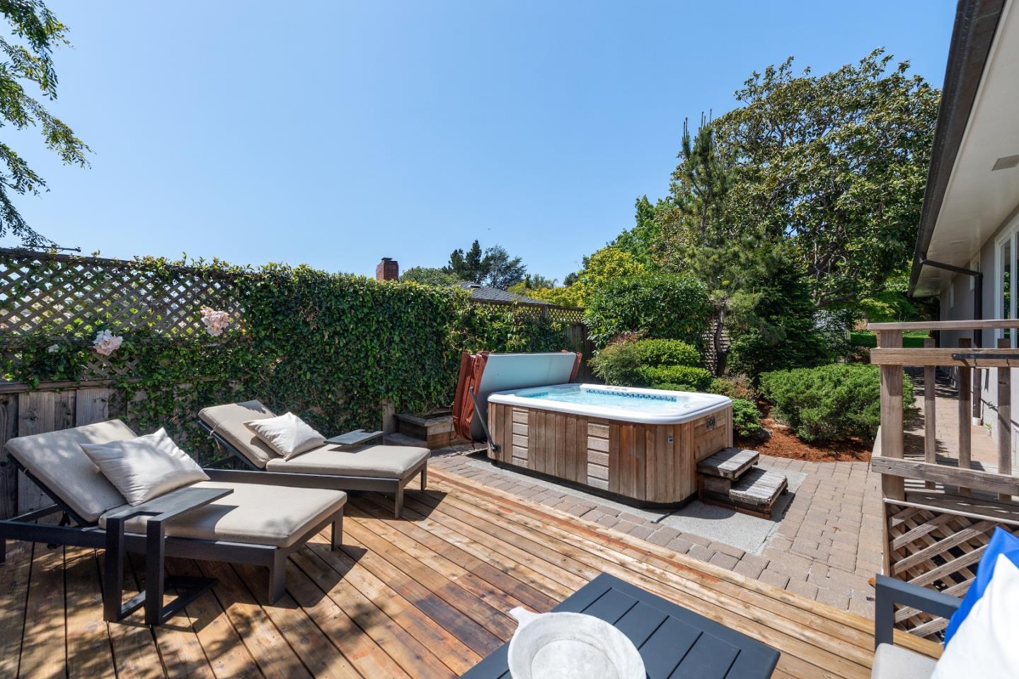 855 Longview Road Hillsborough, CA 94010 - Photo 29 of 32 a view of a couches and dinning table and chairs in the patio