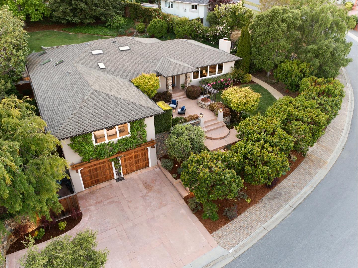 855 Longview Road Hillsborough, CA 94010 - Photo 32 of 32 an aerial view of a house with garden space and street view