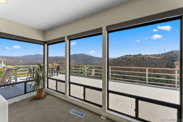 a view of a city from a balcony