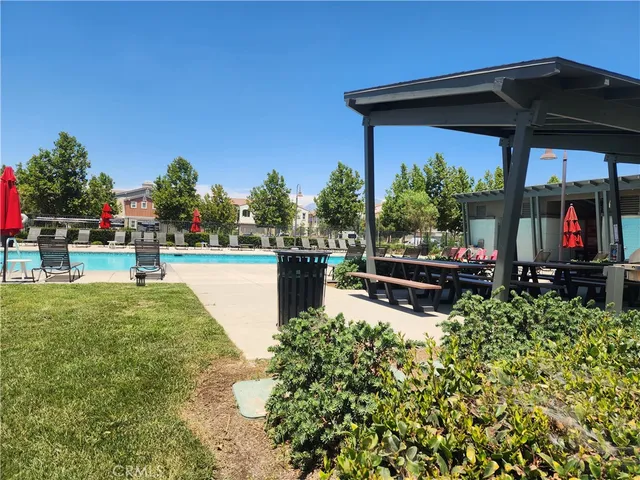 a view of a park with plants and trees