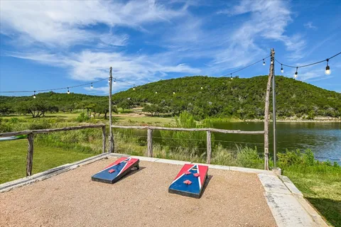 a view of a terrace with sitting area