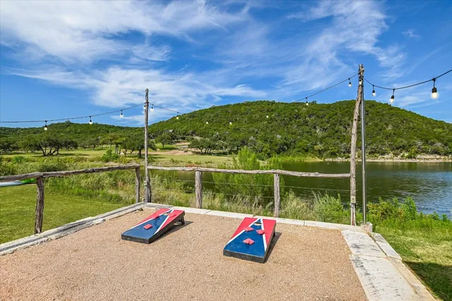 a view of a terrace with sitting area