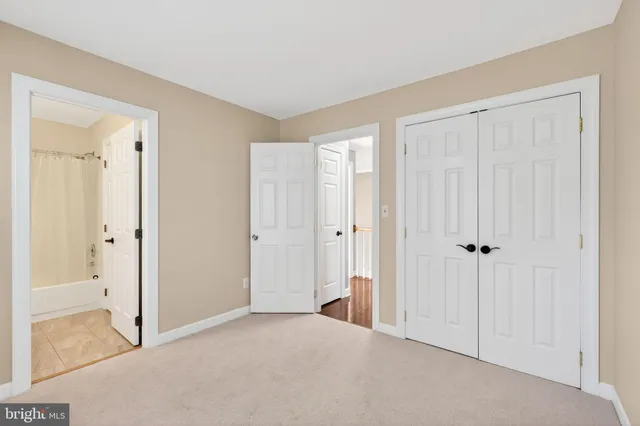 a view of a room with a window