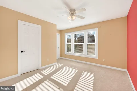 a view of a room with a window