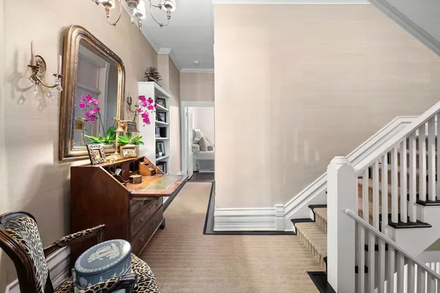 a view of entryway with wooden floor