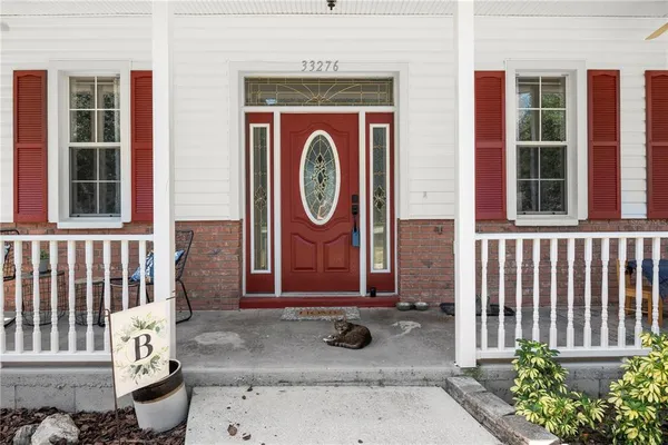 a front view of a house with entryway
