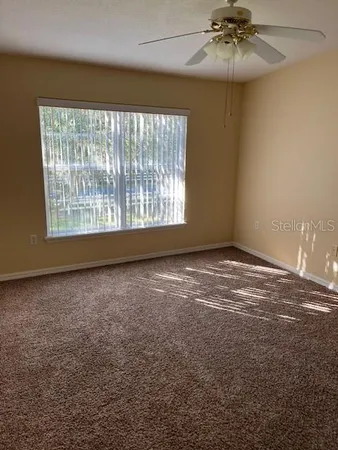 an empty room with closet