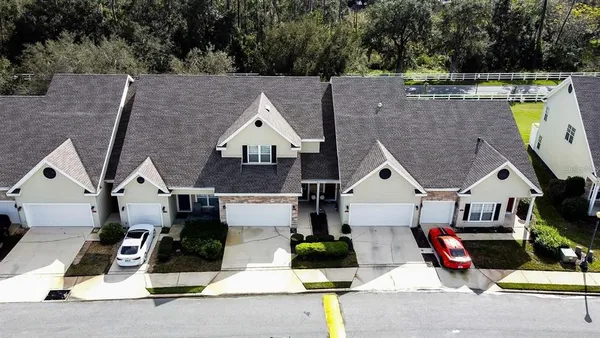 a view of a street with a houses