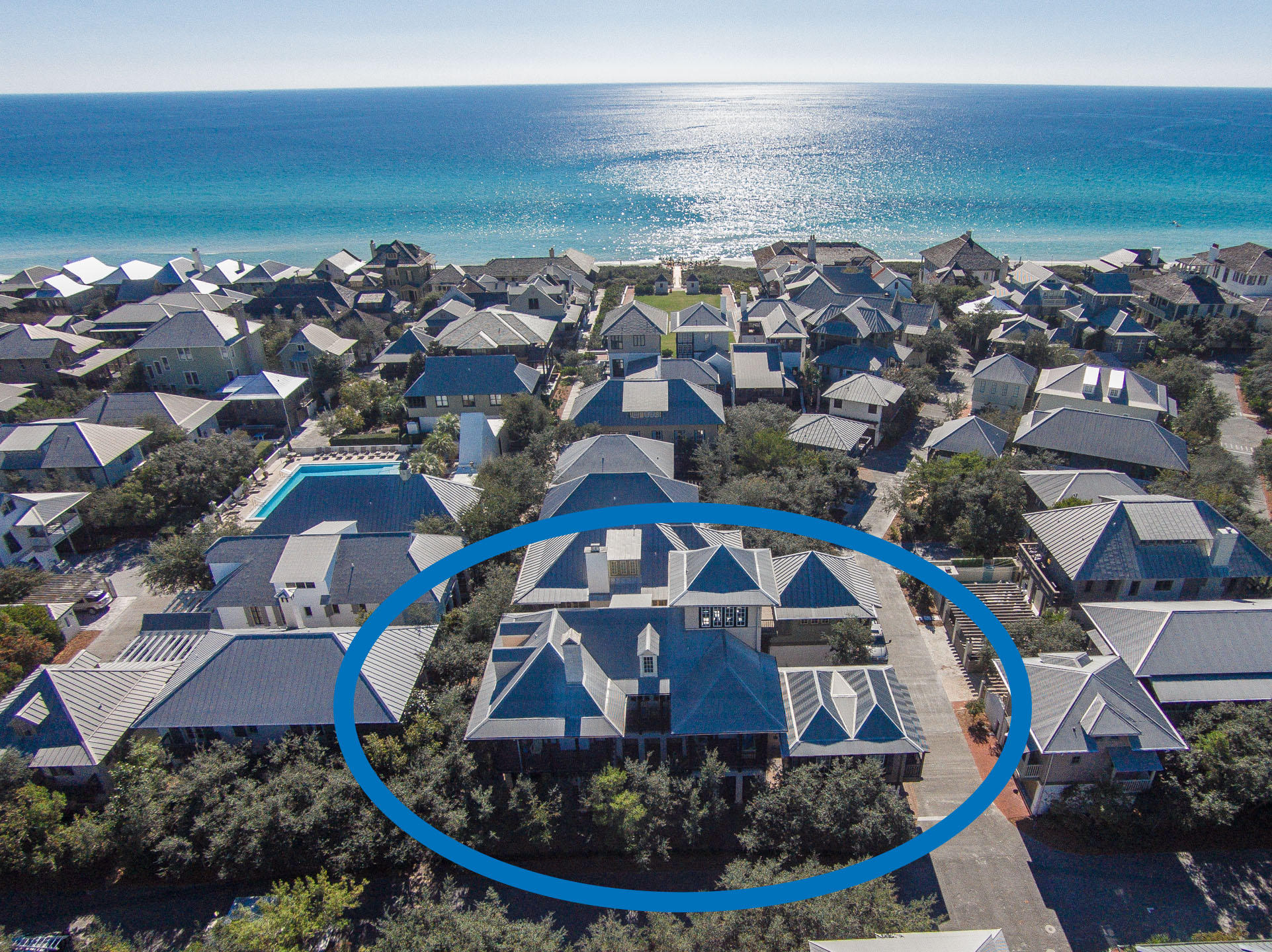 102 Round Road Rosemary Beach, FL 32461 - Photo 35 of 36 an aerial view of a house with a ocean view