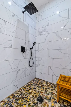 a bathroom with a shower