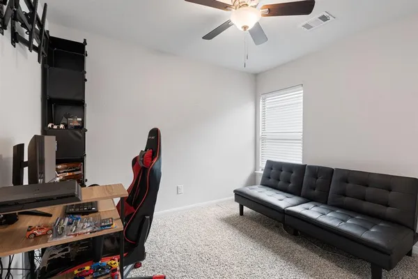 a living room with furniture