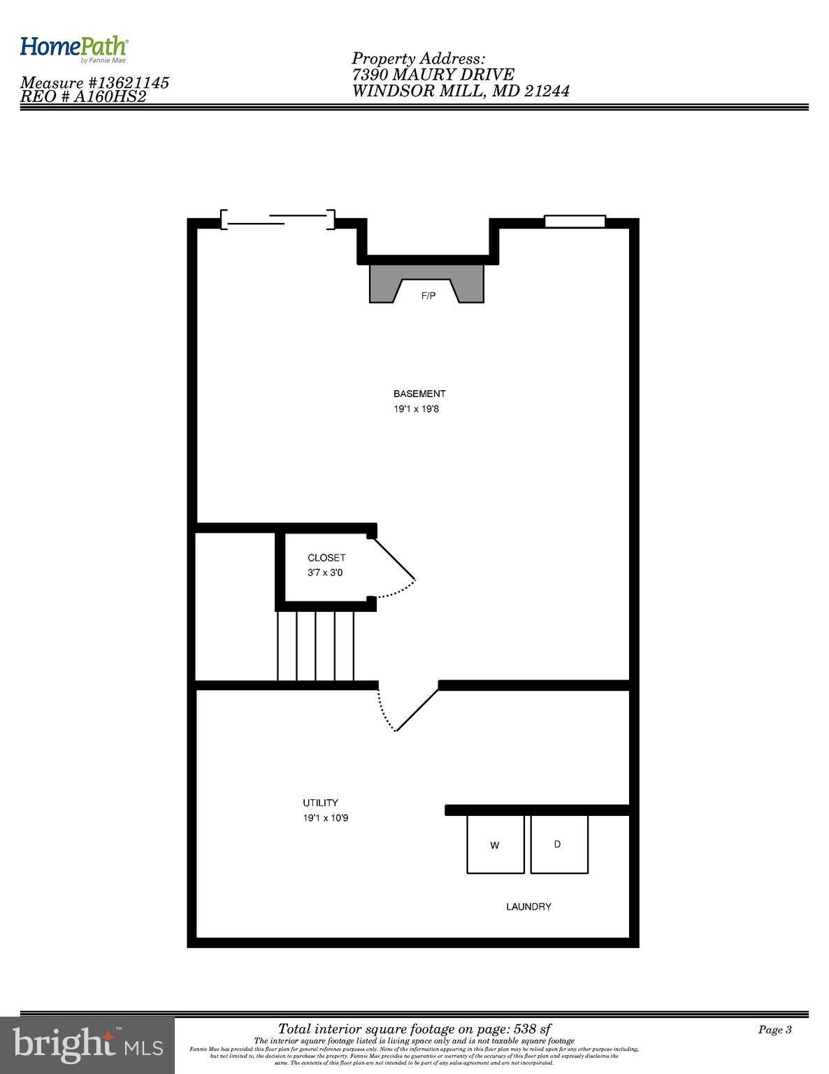 7390 Maury Road Baltimore, MD 21244 - Photo 30 of 30 Floor Plan