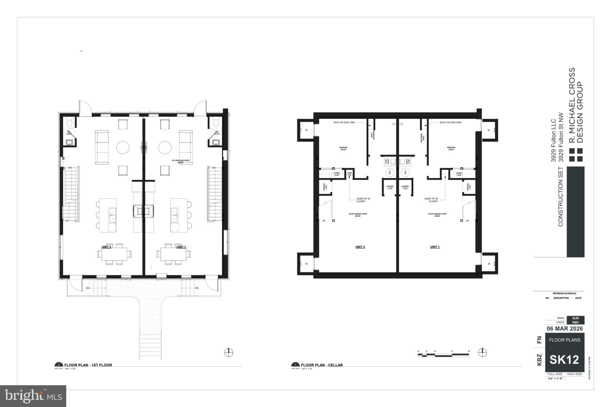 3929 Fulton Street Northwest, Unit A Washington, DC 20007 - Photo 2 of 4 Architectural blueprint of a modern home.