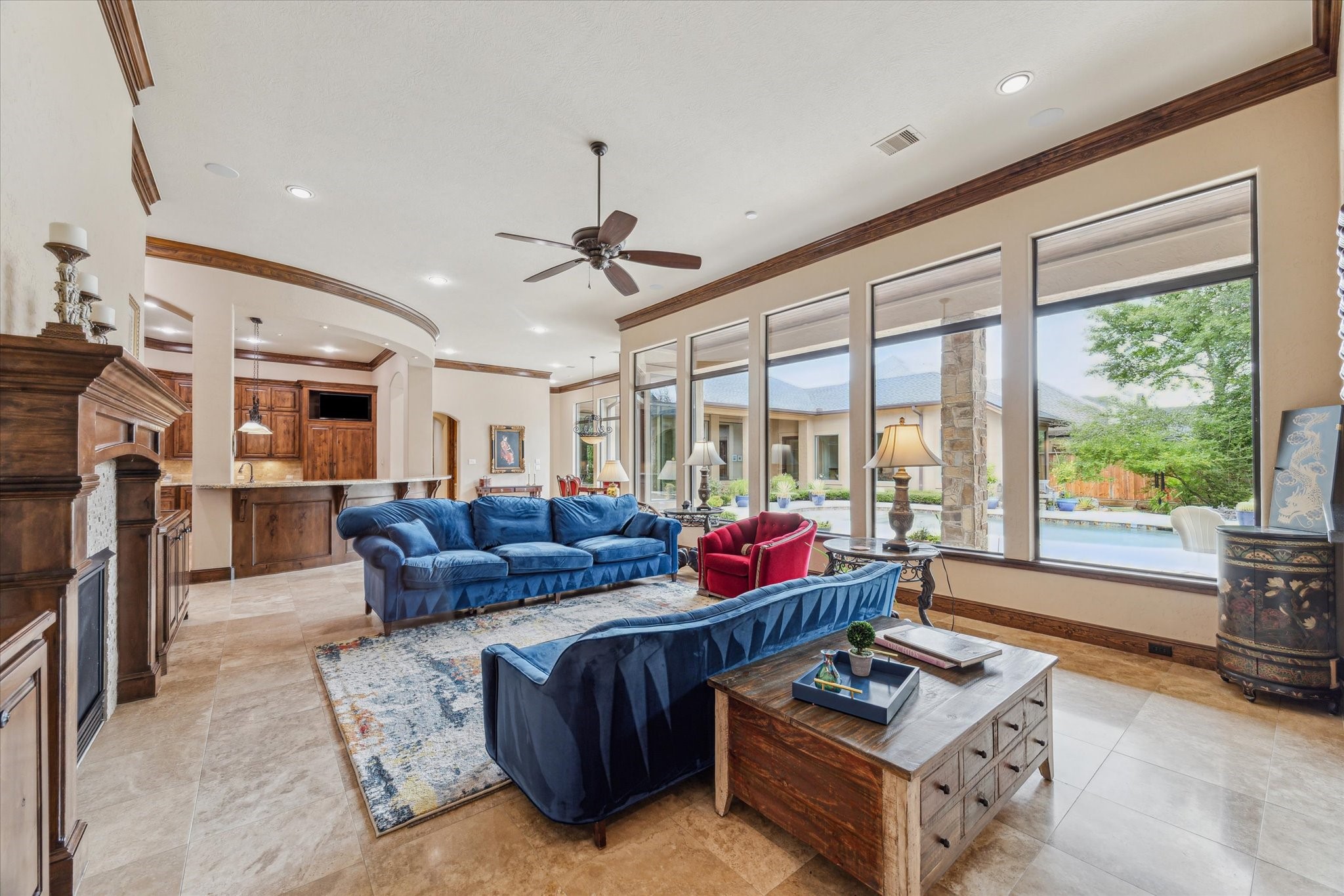 7611 Morgans Pond Court Spring, TX 77389 - Photo 50 of 50 a living room with furniture and a floor to ceiling window