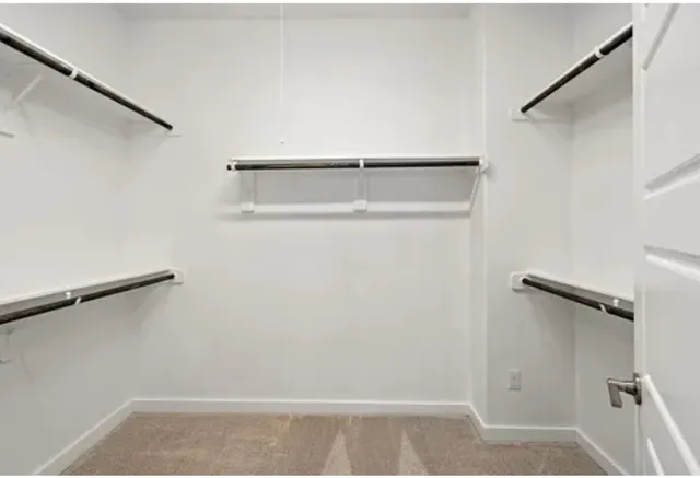 a view of small space with racks on the wall