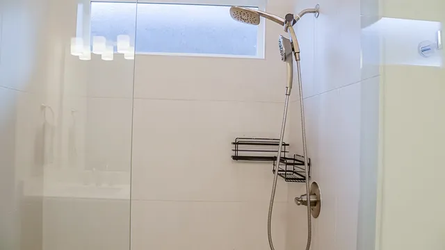 a bathroom with a shower
