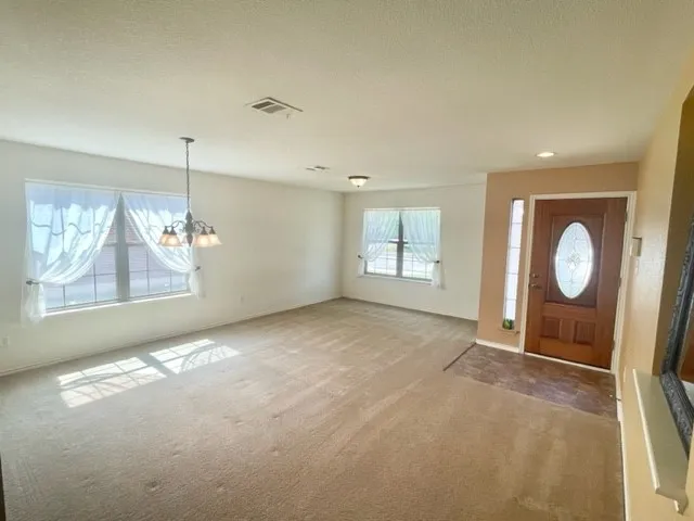 a view of a livingroom with a window