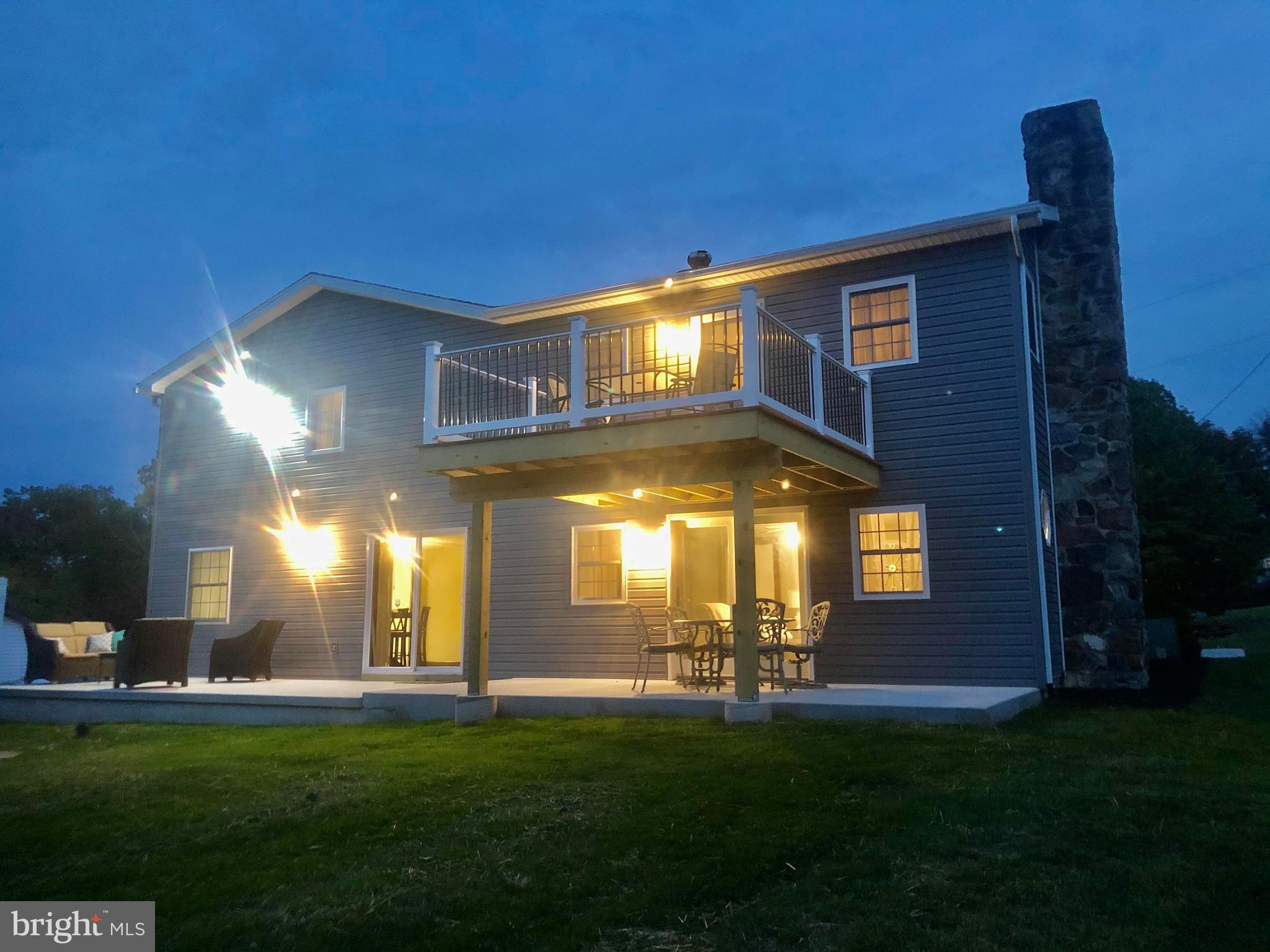 59 Steelman Marker Road Fairfield, PA 17320 - Photo 95 of 95 Back of house w/ patios & master balcony at night
