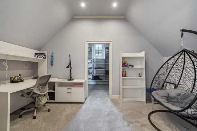 a backyard of a house with lots of green space