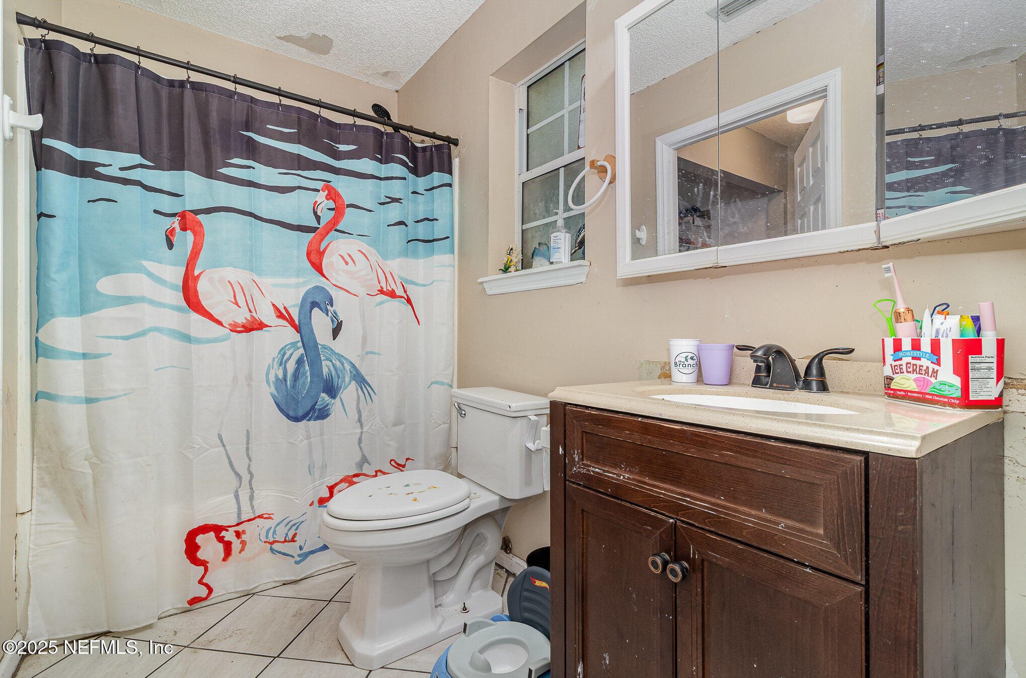 104 East Oakside Drive Interlachen, FL 32148 - Photo 21 of 26 a bathroom with a sink a toilet and shower curtain