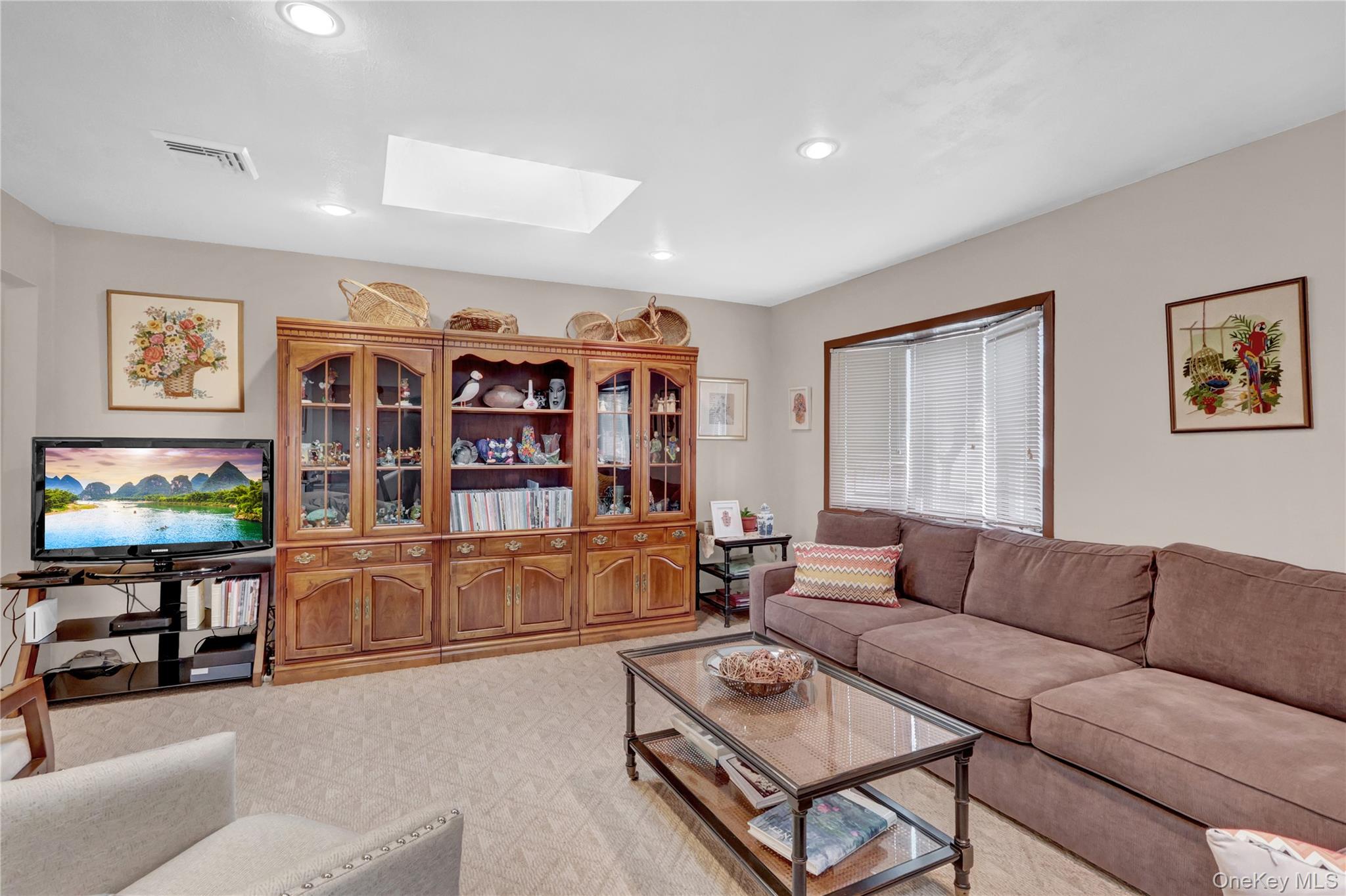 46 Kalda Lane Plainview, NY 11803 - Photo 22 of 30 a living room with furniture and a flat screen tv
