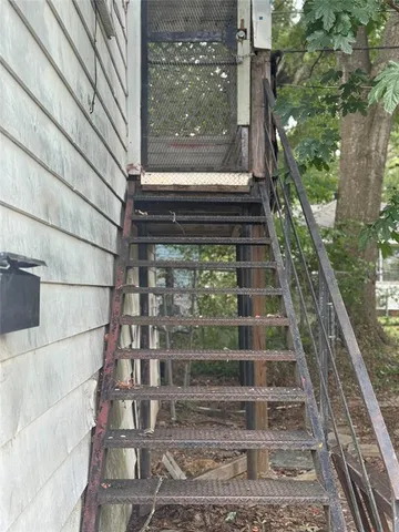 a view of wooden door