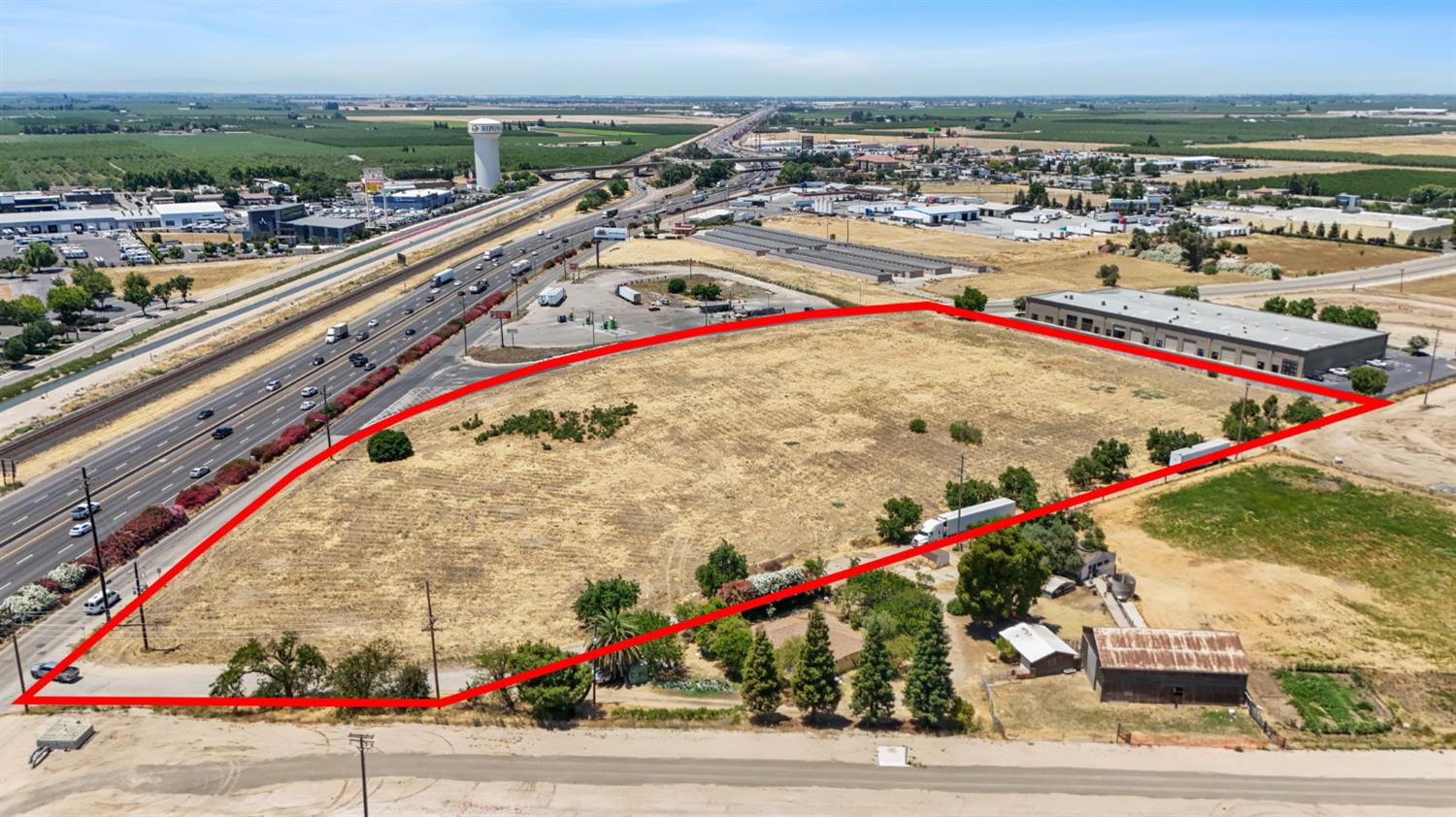 a view of city and swimming pool