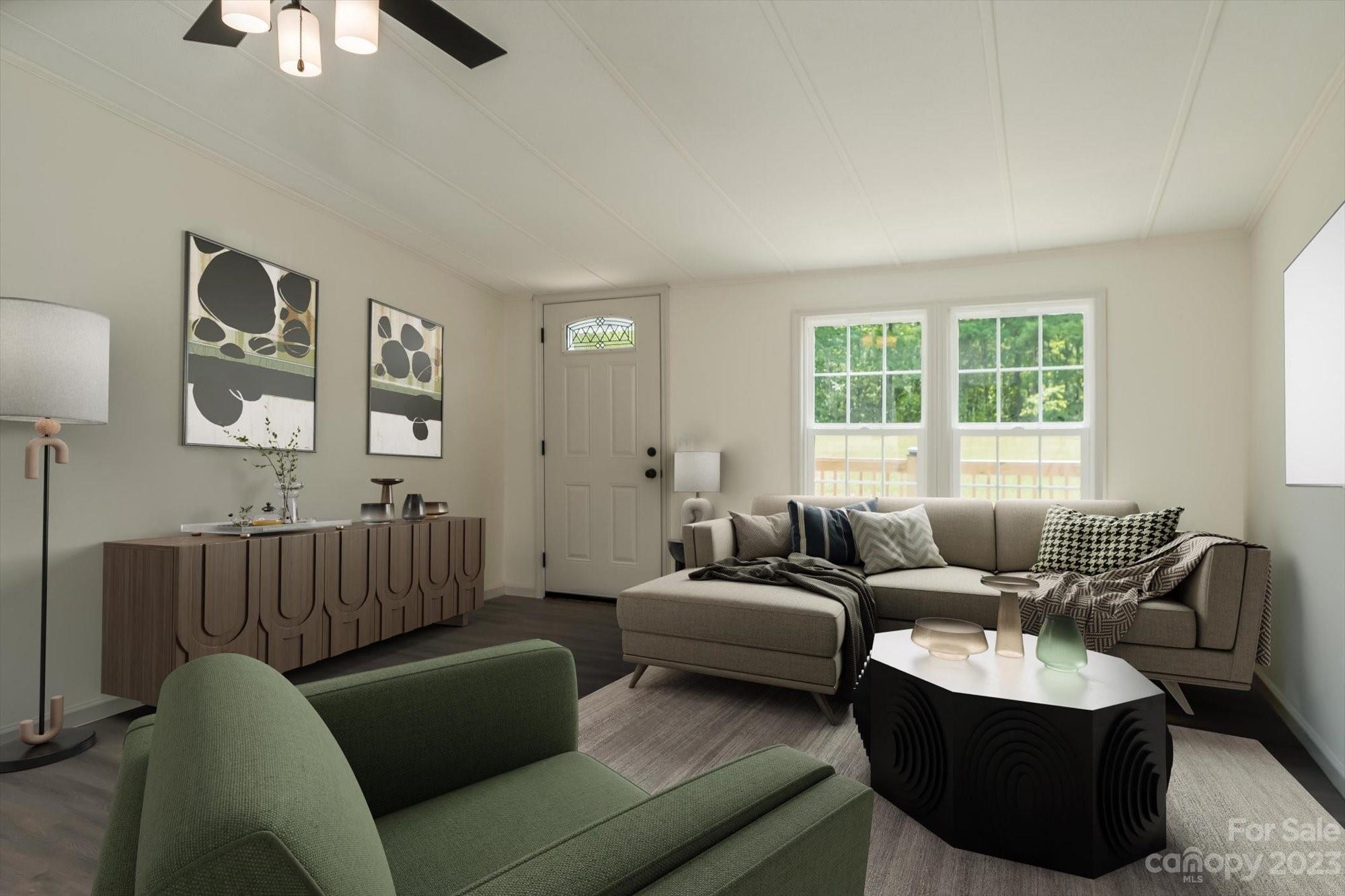 175 King Stepp Road Mill Spring, NC 28756 - Photo 44 of 46 a living room with furniture and a large window