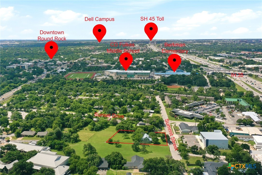 903 Summit Street Round Rock, TX 78664 - Photo 28 of 38 Arial views with nearby highlights