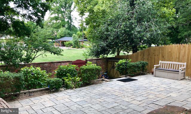 6741 Towne Lane Road McLean, VA 22101 - Photo 33 of 46 Two-tiered patio with pavers and storage shed