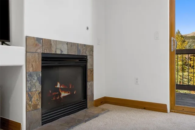 a room with fireplace