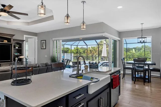 a room with lots of counter top space